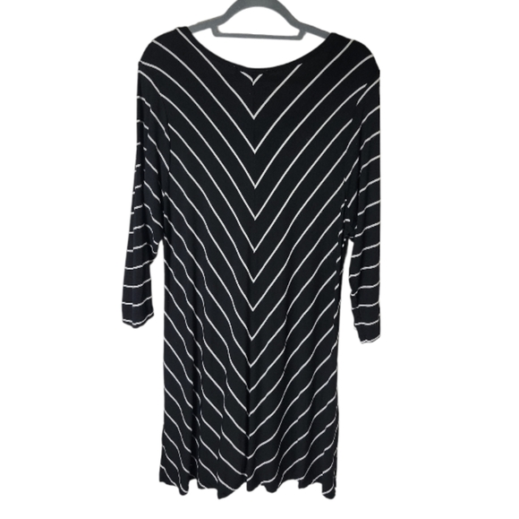 Larry Levine high low v neck stripe tunic top size 2X - Picture 2 of 6